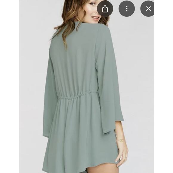 Show Me Your Mumu Roxy Romper Women Small Moss Green Plunging Tie Waist Cover Up - Picture 2 of 16